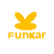 Yellow Funkar logo featuring a stylized butterfly shape above the brand name.